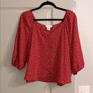 Red Polka Dot Blouse